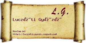 Luczáti Győző névjegykártya